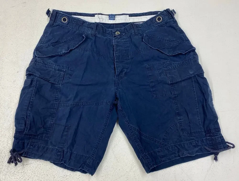 VTG 90s Polo Ralph Lauren RLPC paratrooper cargo cotton utility navy shorts, 36